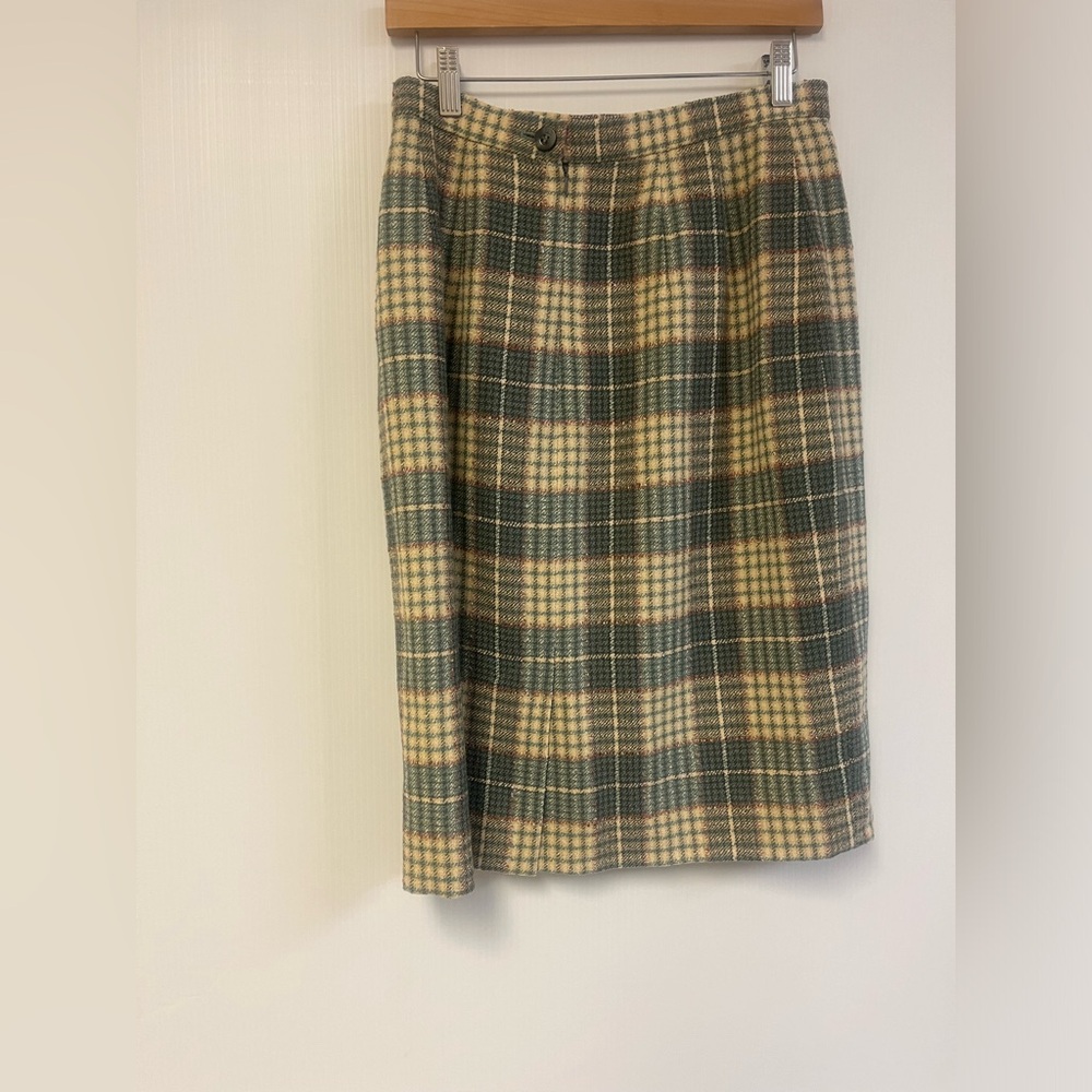 Jaeger London Wool Skirt Vintage Plaid pencil skirt size 12 from Great Britain - Picture 4 of 8